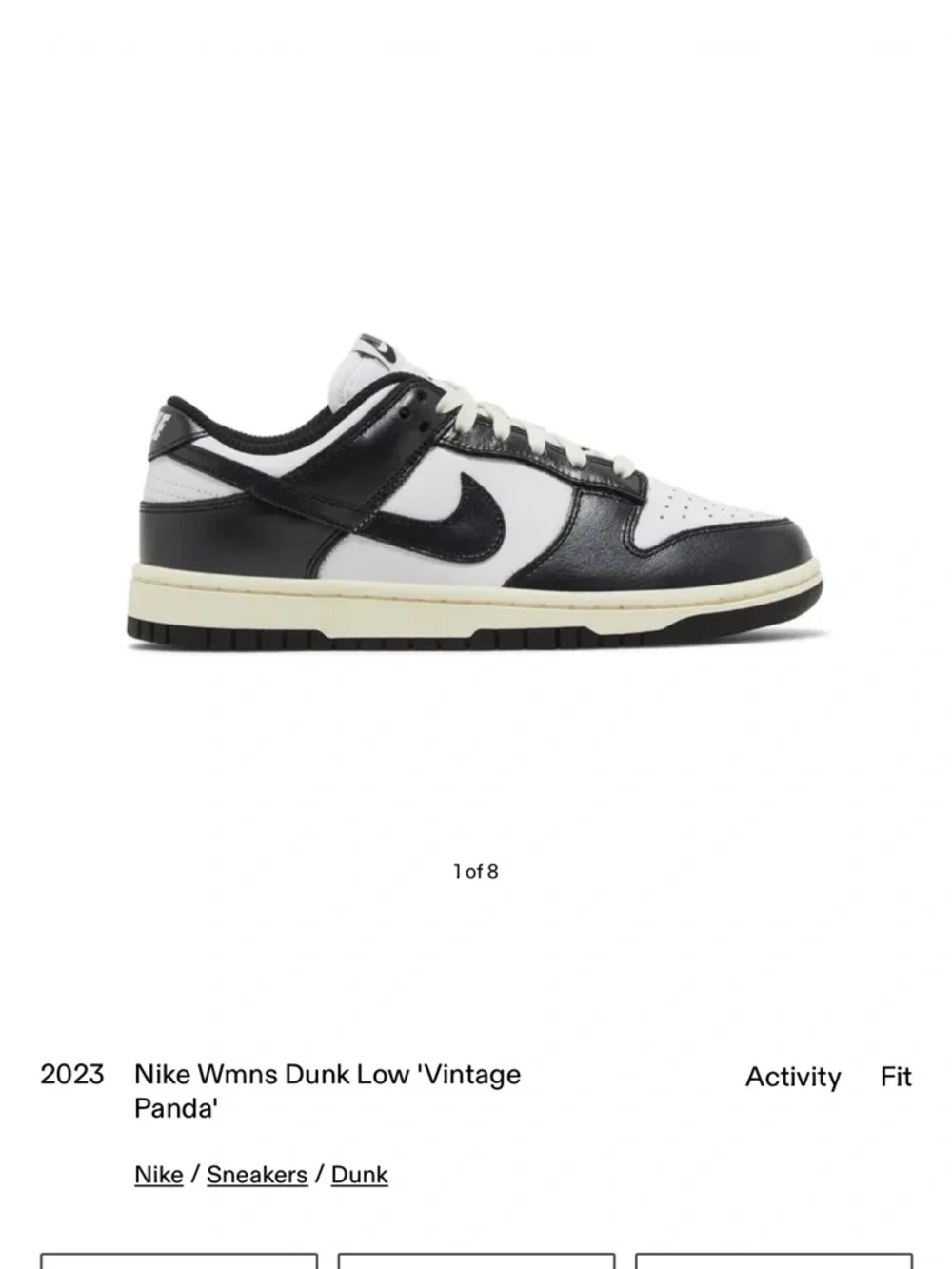 Nike Black & White Vintage Panda Dunk Sneakers - Picture 6 of 6